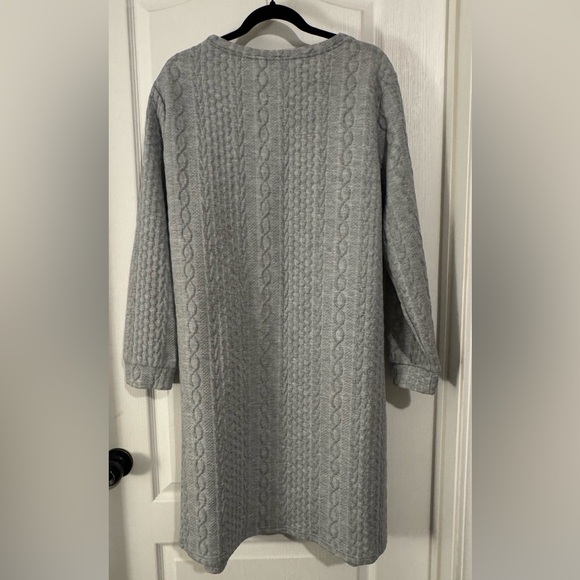 SHEIN Gray Long Sleeve Cable Knit Dress - Picture 6 of 6